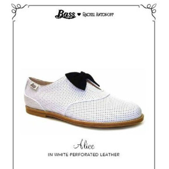 Rachel Antonoff Shoes - Rachel Antonoff x Bass Alice White Flats with Black Bow 7.5